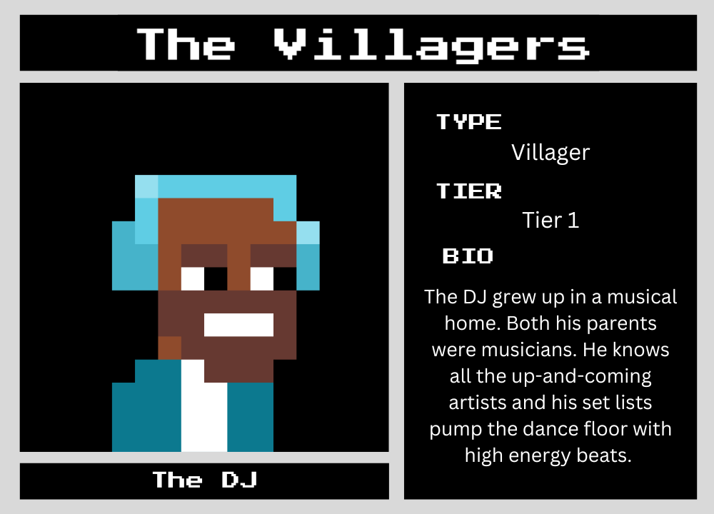 The DJ biography card